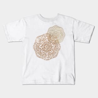 Golden and bronze mandalas Kids T-Shirt